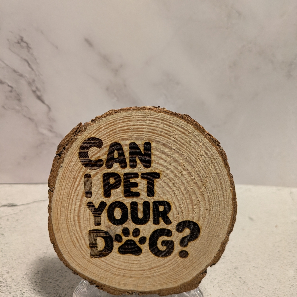 Rustic Wood Dog Sign - Natural Brown
